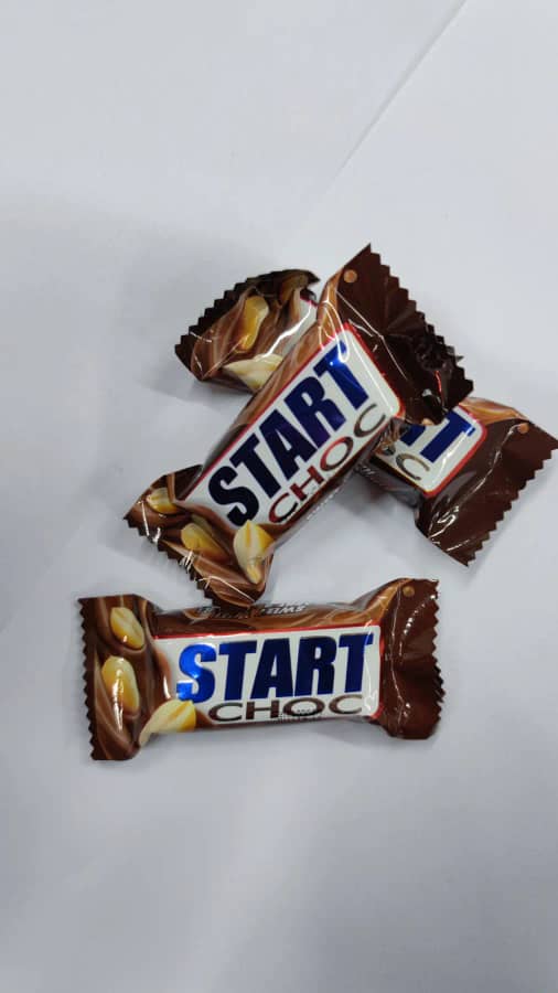 شکلات با مغز بادام زمینی و کارامل استارت چاک STARTCHOC یک کیلویی