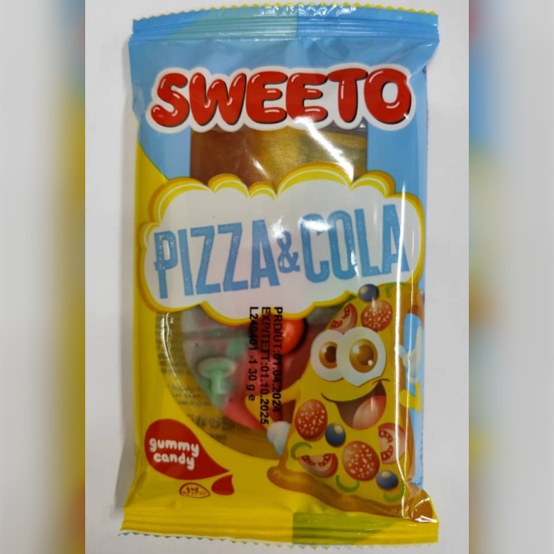 پاستیل سوویتو فست فود طرحپیتزا و نوشابه  -  Fast Food..sweeto. بسته 24عدد