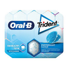 آدامس سفید کننده دندان اورال بی تریدنت با طعم نعنا تند بسته 10 عددی oral b Trident