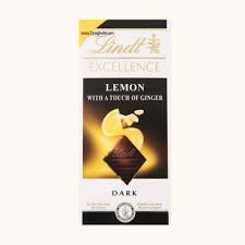 شکلات لینت با طعم شکلات تلخ و لیمو و زنجبیل (100 گرم) lindt