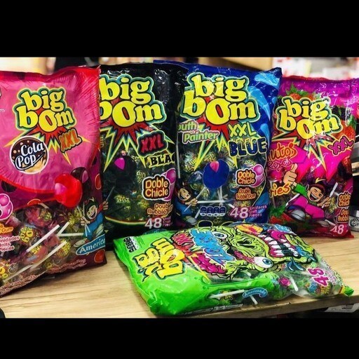 آبنبات چوبی بیگ بوم BIG BOOM بسته 48 عددی کارتن ۱۴ تایی در ۷طعم