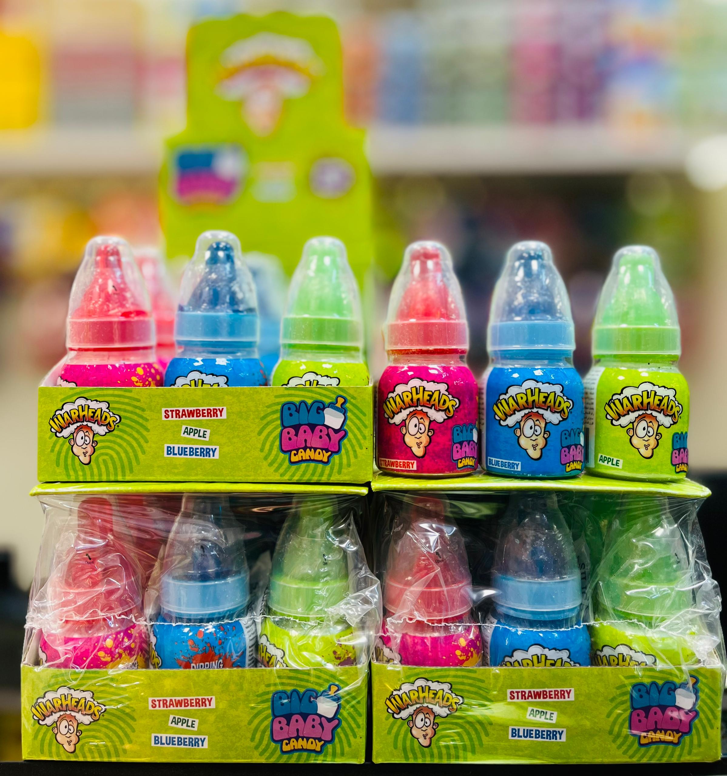 ابنبات ترش با پودر ترش با طعم بلوبری وارهدز (warheads) 32 گرم