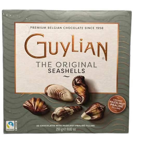 شکلات کادویی گولیان صدفی بلژیکی با مغز فندق 250 گرمیguylian