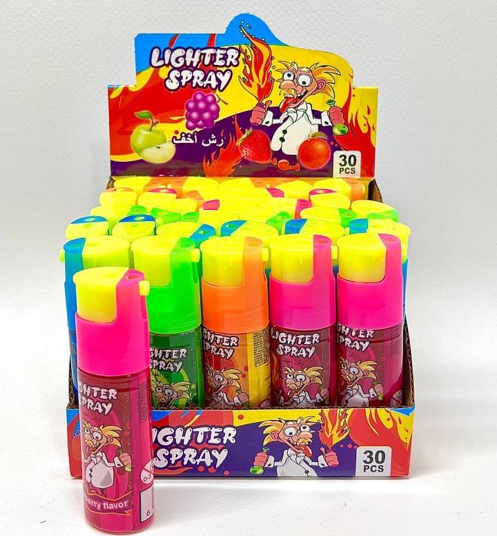 اسپری آبنبات فندکی lighter spray باکس 20 تایی