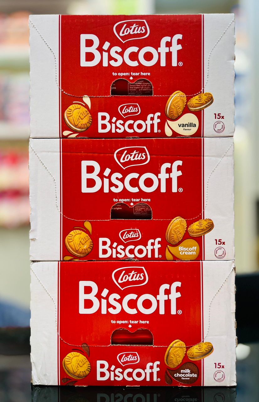 بیسکوییت کرم دار  لوتوس با مغز وانیل Lotus Biscoff بسته ۱۵ تایی