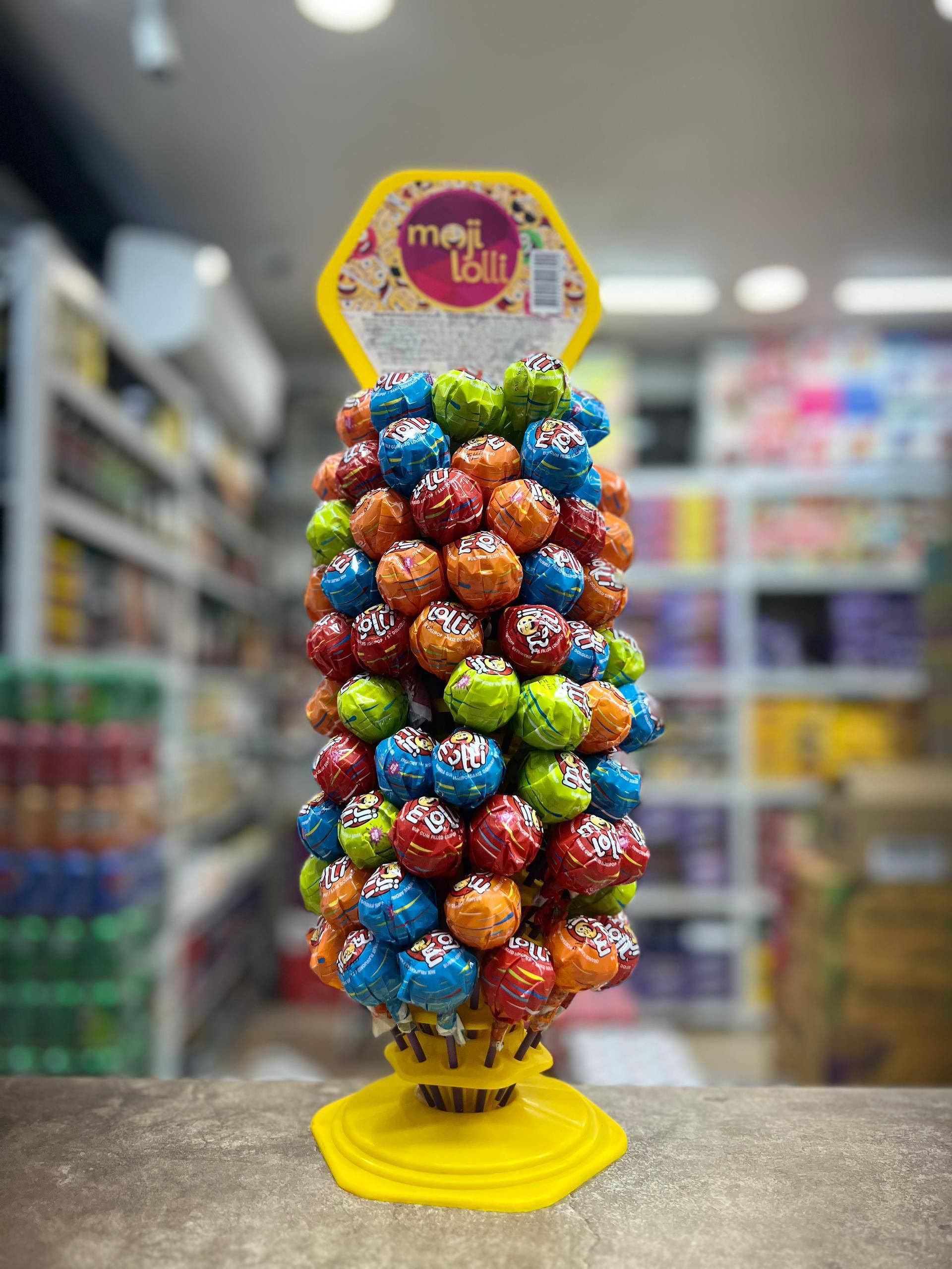 استند 120عددی آبنبات چوبی آدامس دار موجی لولی – Moji Lolli