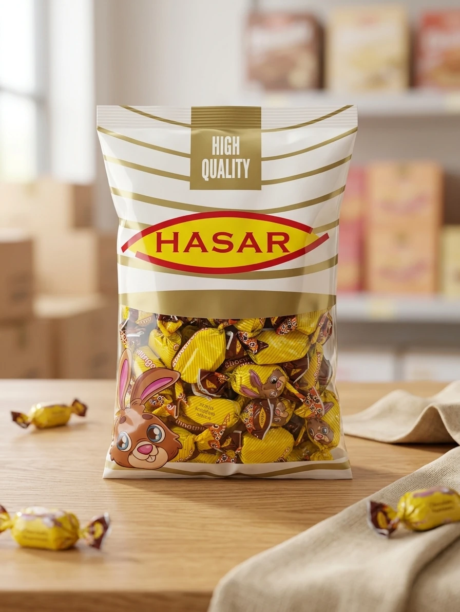 شکلات کیلویی مغزدار هاسار شکلاتی مدل خرگوش  HASAR