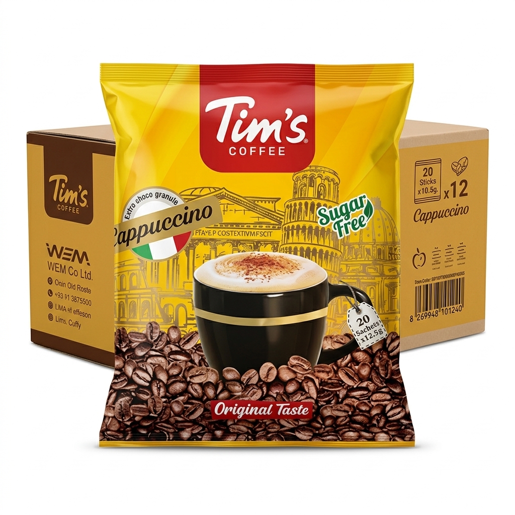 کافی میکس تیمز Tim’s رژیمی 2در1 عمده 12 بسته 20 عددی