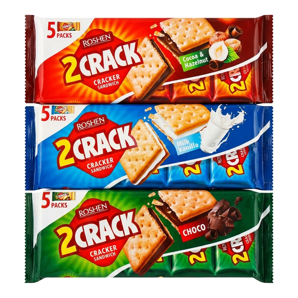 بیسکویت روشن  توکراک با3 طعم  بسته 235گرم روشن  کارتن 12 عددی